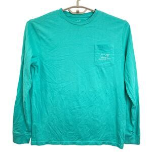 Vineyard Vines Boys Long Sleeve Pocket Whale T-shirt Green Size XL 18
